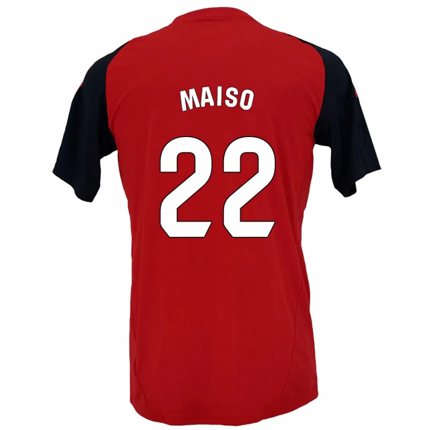 Gyermek Labdarúgás Álvaro Maiso #22 Piros Fekete Hazai Jersey 2024/25 Mez Póló Ing