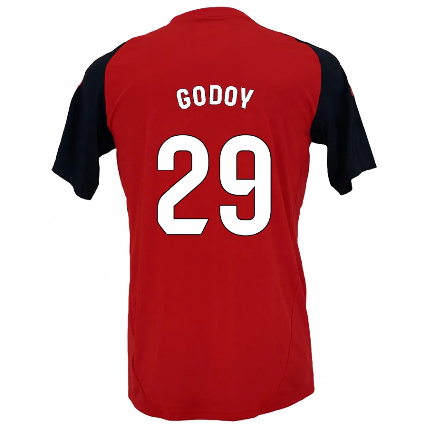 Gyermek Labdarúgás Alan Godoy #29 Piros Fekete Hazai Jersey 2024/25 Mez Póló Ing