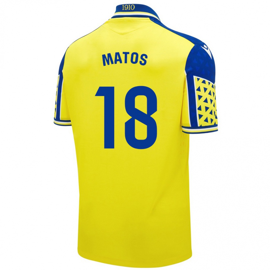 Gyermek Labdarúgás José Matos #18 Sárga Kék Hazai Jersey 2024/25 Mez Póló Ing