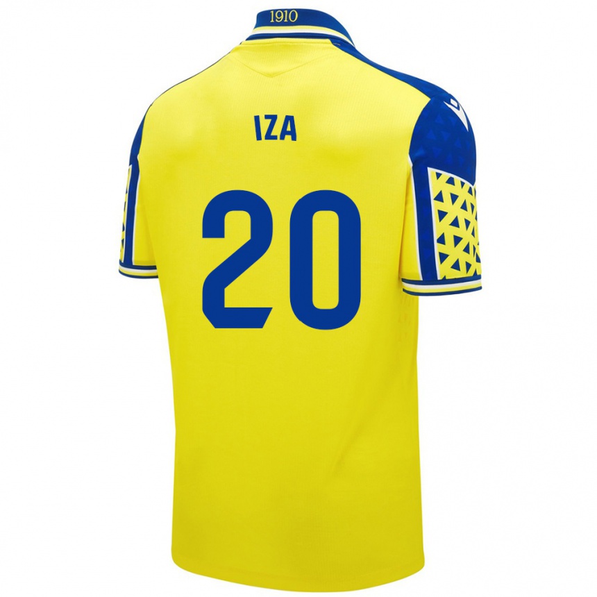 Gyermek Labdarúgás Iza Carcelén #20 Sárga Kék Hazai Jersey 2024/25 Mez Póló Ing