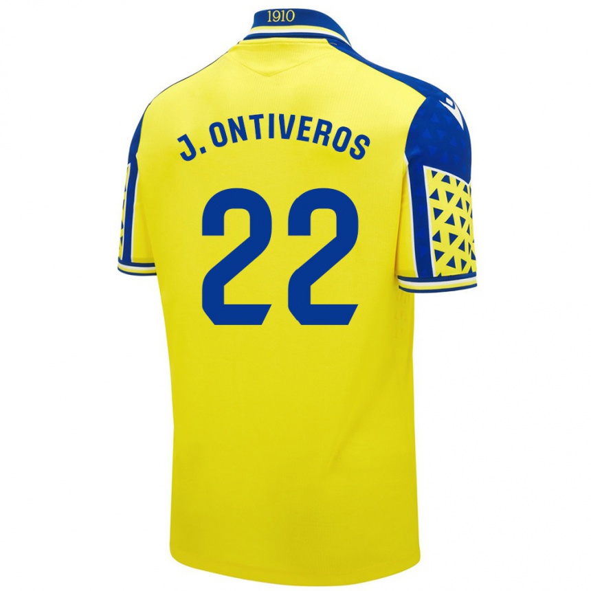 Gyermek Labdarúgás Javi Ontiveros #22 Sárga Kék Hazai Jersey 2024/25 Mez Póló Ing