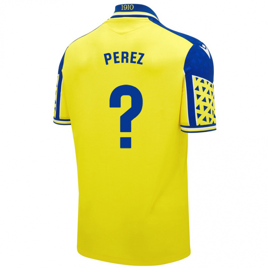 Gyermek Labdarúgás Ángel Pérez #0 Sárga Kék Hazai Jersey 2024/25 Mez Póló Ing