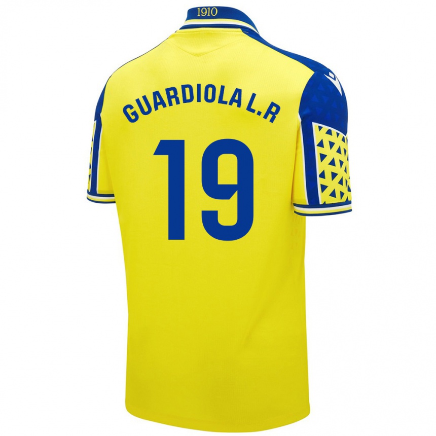 Gyermek Labdarúgás Sergi Guardiola #19 Sárga Kék Hazai Jersey 2024/25 Mez Póló Ing