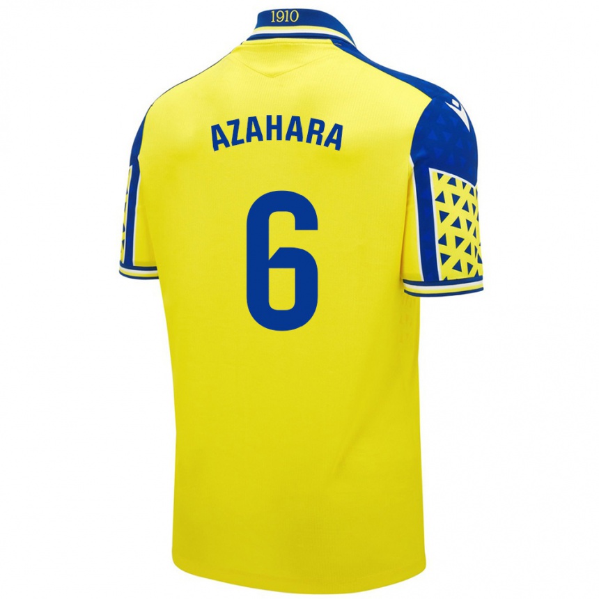 Gyermek Labdarúgás Azahara #6 Sárga Kék Hazai Jersey 2024/25 Mez Póló Ing