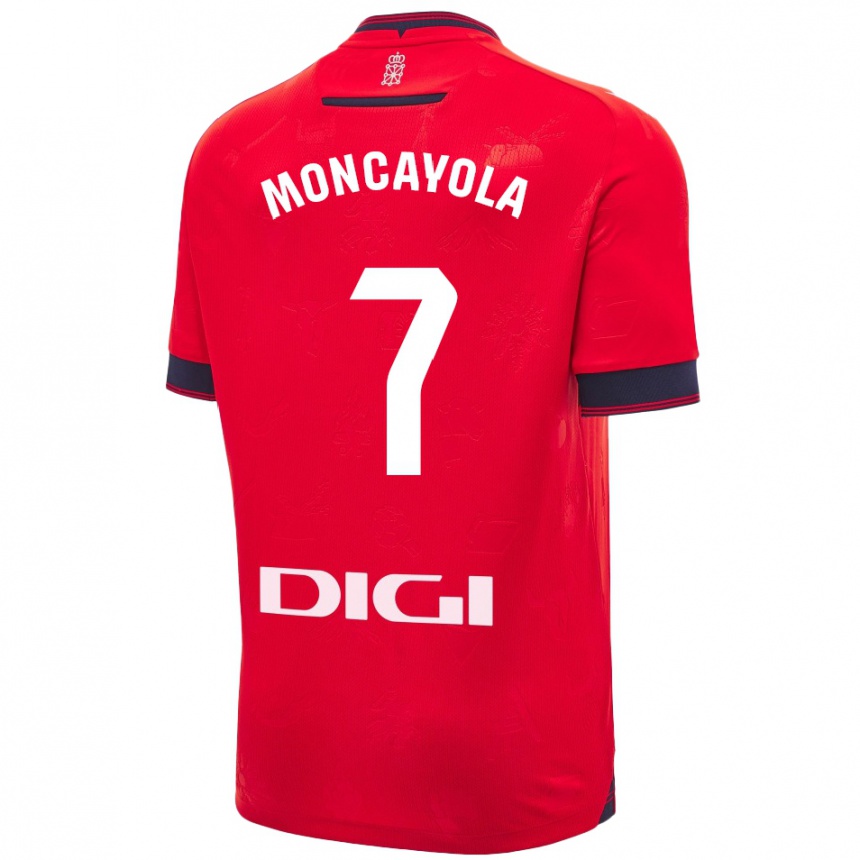 Gyermek Labdarúgás Jon Moncayola #7 Piros Fehér Hazai Jersey 2024/25 Mez Póló Ing