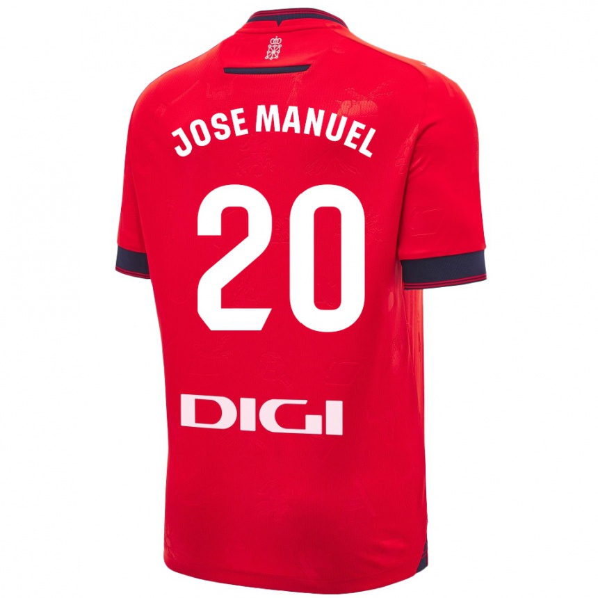 Gyermek Labdarúgás José Manuel Arnáiz #20 Piros Fehér Hazai Jersey 2024/25 Mez Póló Ing