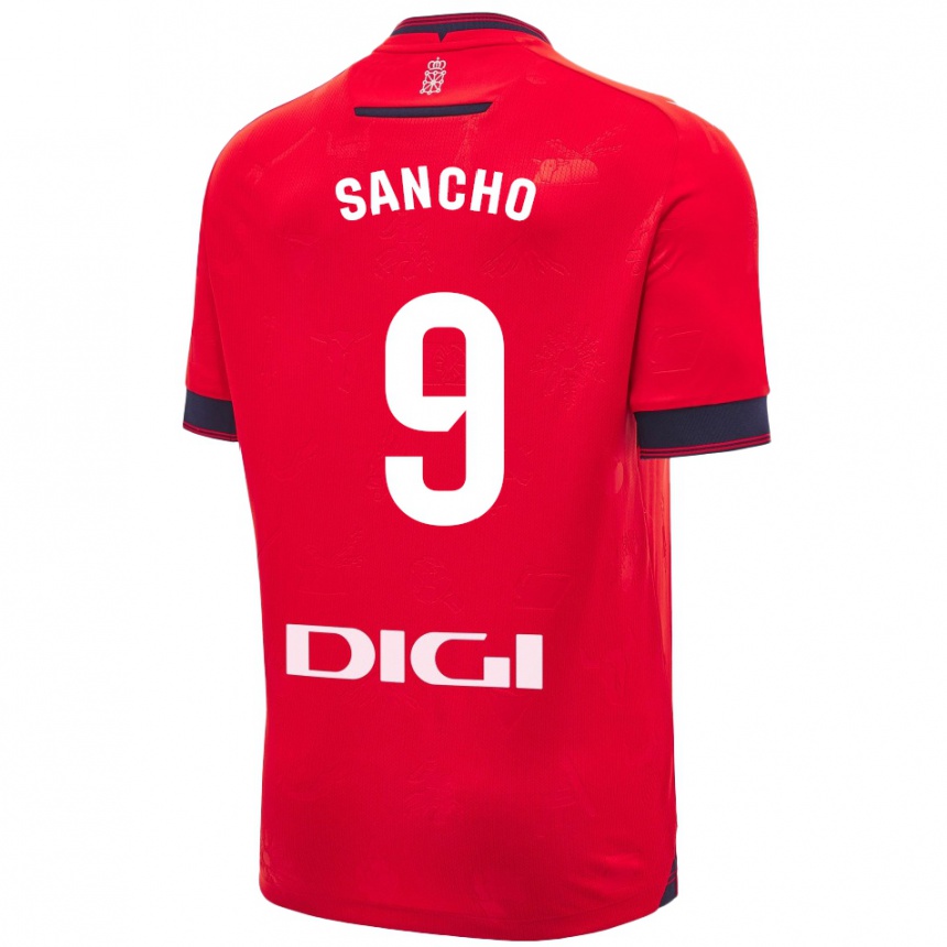 Gyermek Labdarúgás Dani Sancho #9 Piros Fehér Hazai Jersey 2024/25 Mez Póló Ing