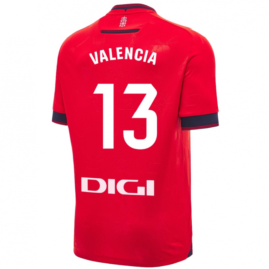 Gyermek Labdarúgás Pablo Valencia #13 Piros Fehér Hazai Jersey 2024/25 Mez Póló Ing