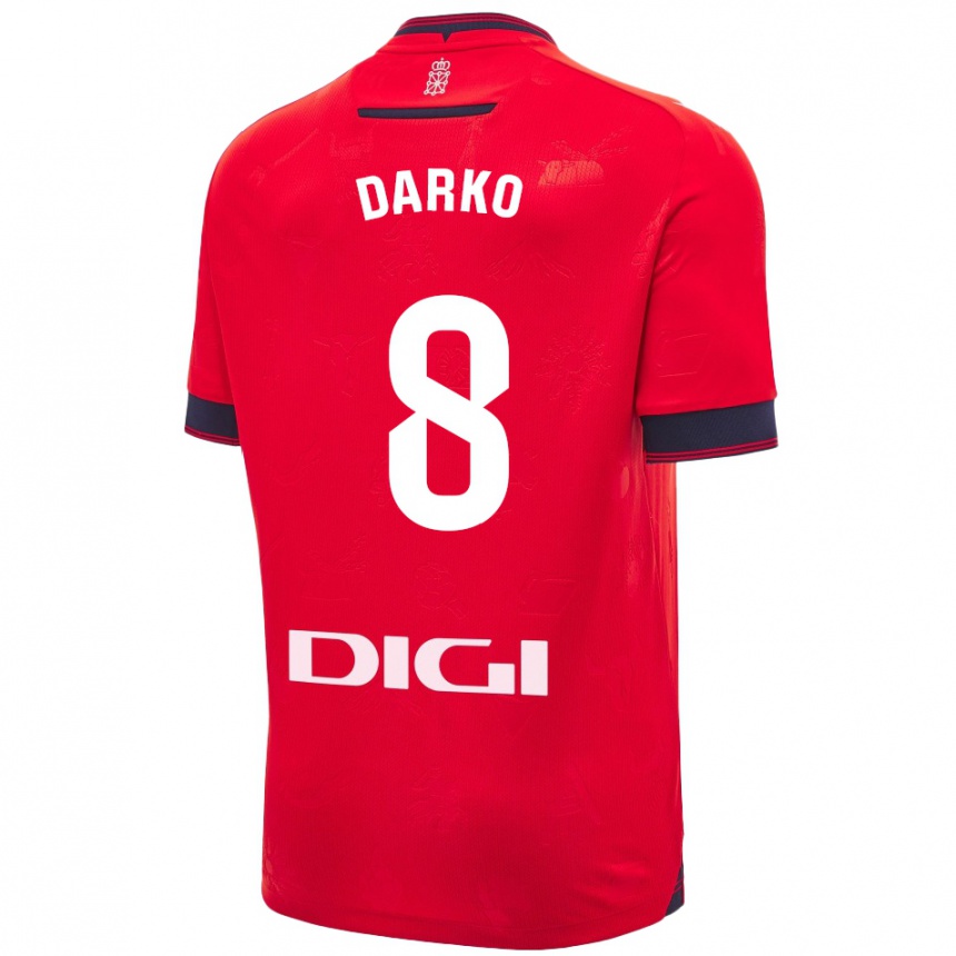 Gyermek Labdarúgás Darko Brasanac #8 Piros Fehér Hazai Jersey 2024/25 Mez Póló Ing