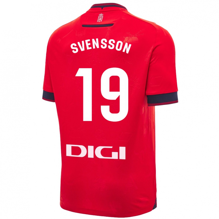 Gyermek Labdarúgás Max Svensson #19 Piros Fehér Hazai Jersey 2024/25 Mez Póló Ing