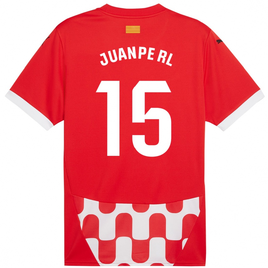 Gyermek Labdarúgás Juanpe #15 Piros Fehér Hazai Jersey 2024/25 Mez Póló Ing