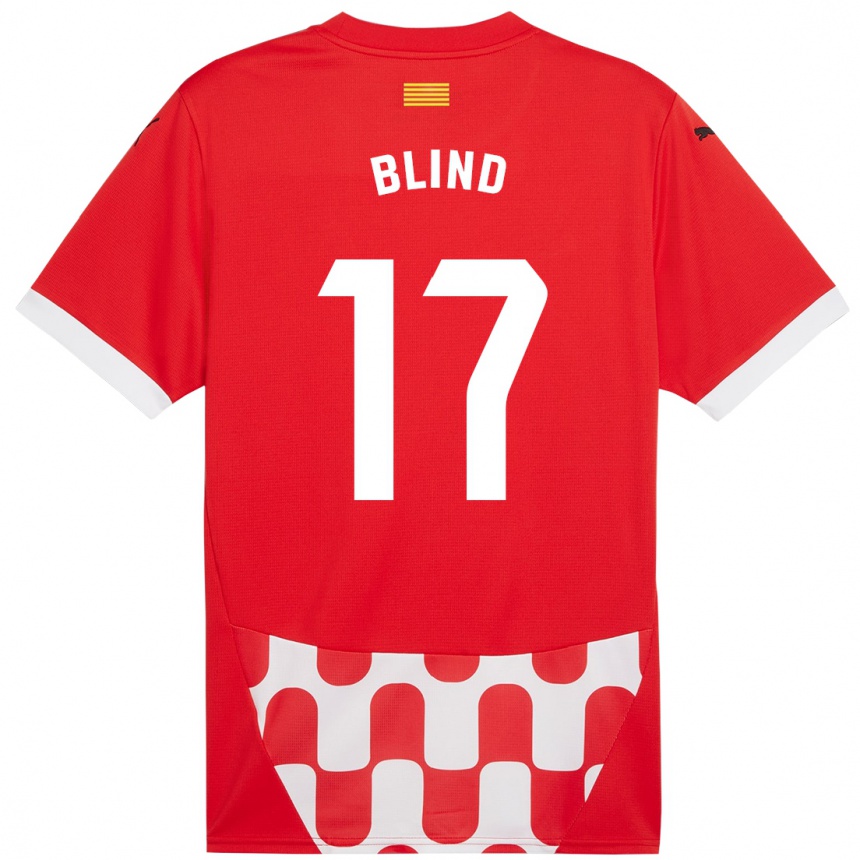 Gyermek Labdarúgás Daley Blind #17 Piros Fehér Hazai Jersey 2024/25 Mez Póló Ing