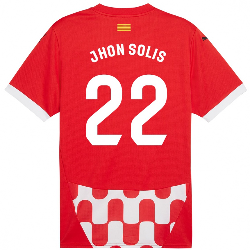 Gyermek Labdarúgás Jhon Solís #22 Piros Fehér Hazai Jersey 2024/25 Mez Póló Ing