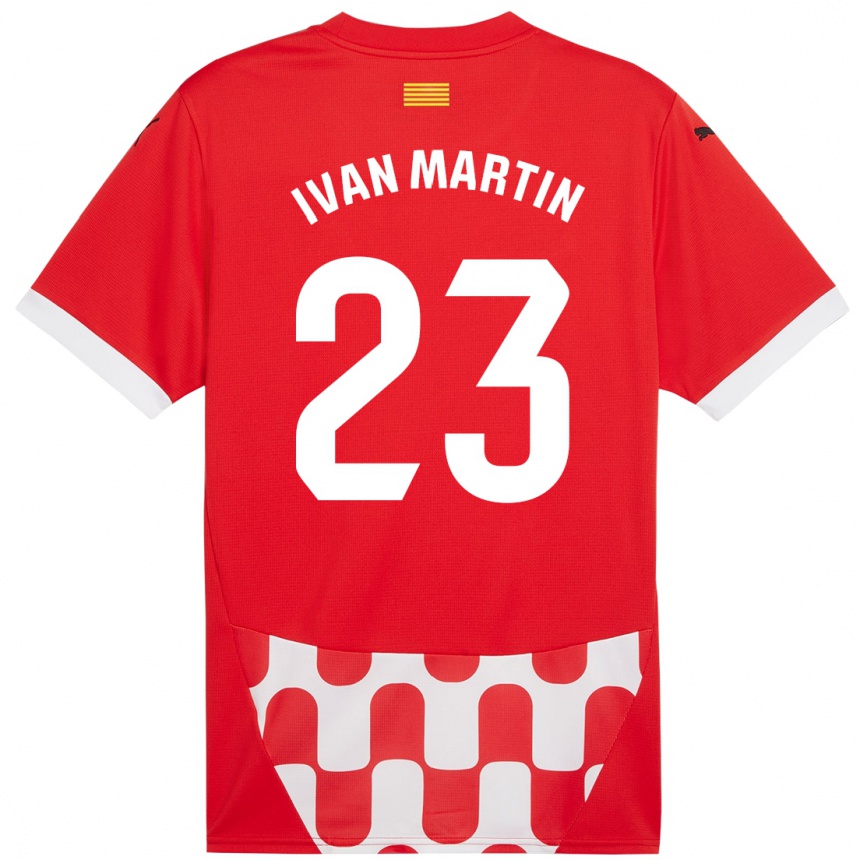 Gyermek Labdarúgás Iván Martín #23 Piros Fehér Hazai Jersey 2024/25 Mez Póló Ing