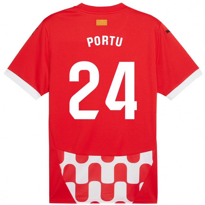 Gyermek Labdarúgás Portu #24 Piros Fehér Hazai Jersey 2024/25 Mez Póló Ing