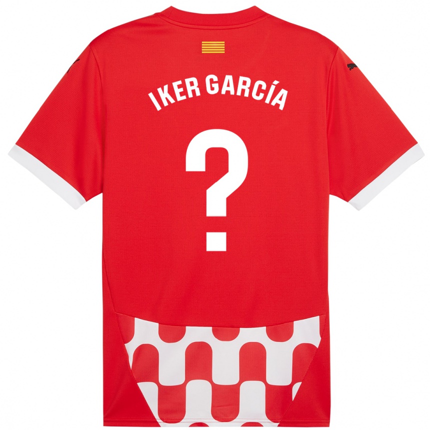 Gyermek Labdarúgás Iker García #0 Piros Fehér Hazai Jersey 2024/25 Mez Póló Ing