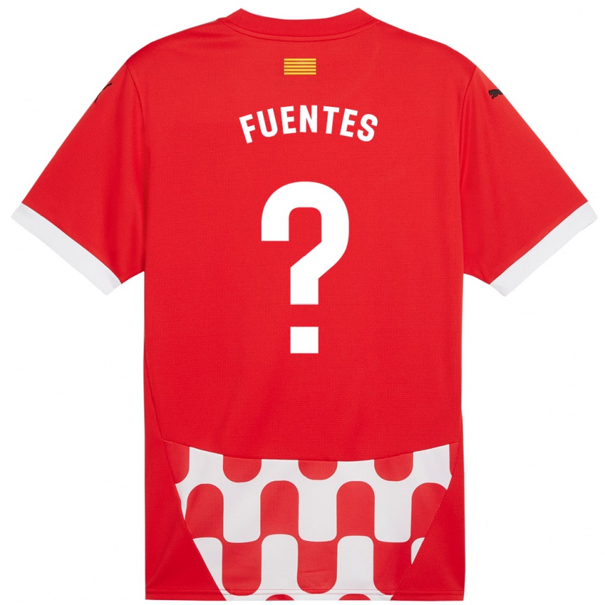 Gyermek Labdarúgás Jaime Fuentes #0 Piros Fehér Hazai Jersey 2024/25 Mez Póló Ing