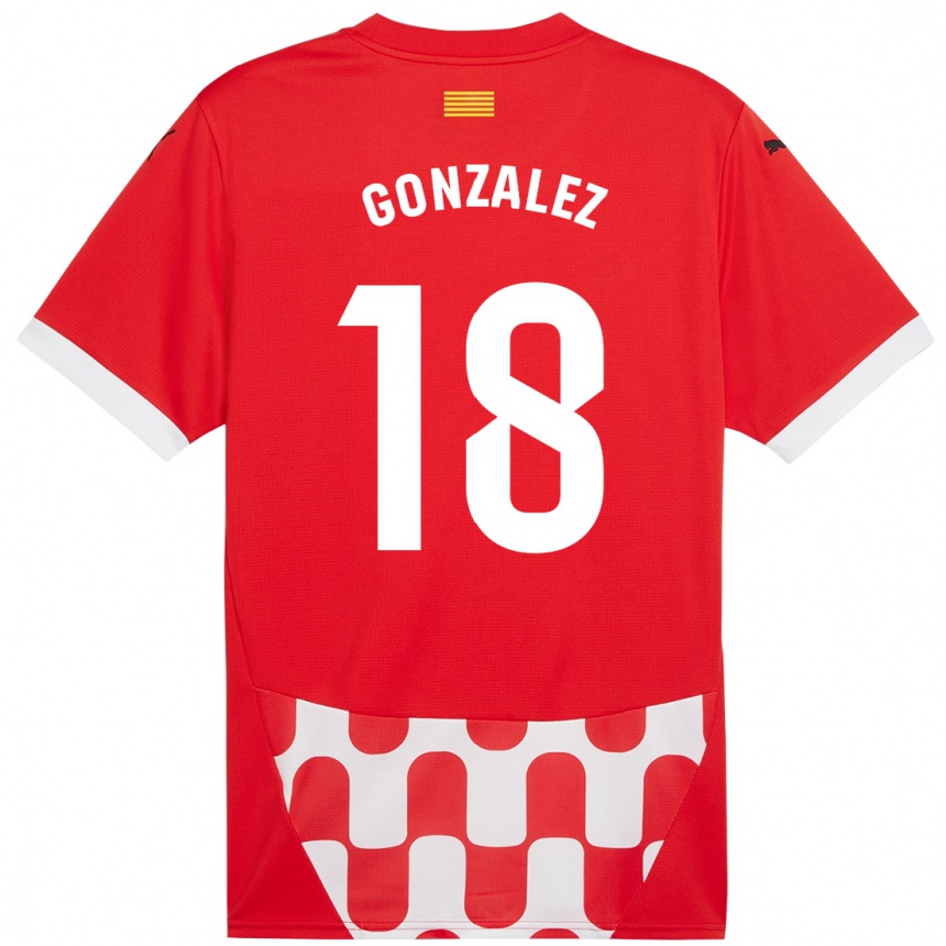 Gyermek Labdarúgás Gerard Gonzalez #18 Piros Fehér Hazai Jersey 2024/25 Mez Póló Ing