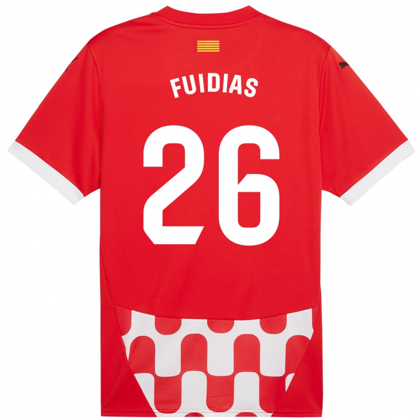 Gyermek Labdarúgás Toni Fuidias #26 Piros Fehér Hazai Jersey 2024/25 Mez Póló Ing