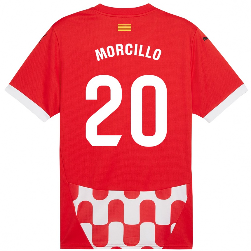 Gyermek Labdarúgás Luis Morcillo #20 Piros Fehér Hazai Jersey 2024/25 Mez Póló Ing