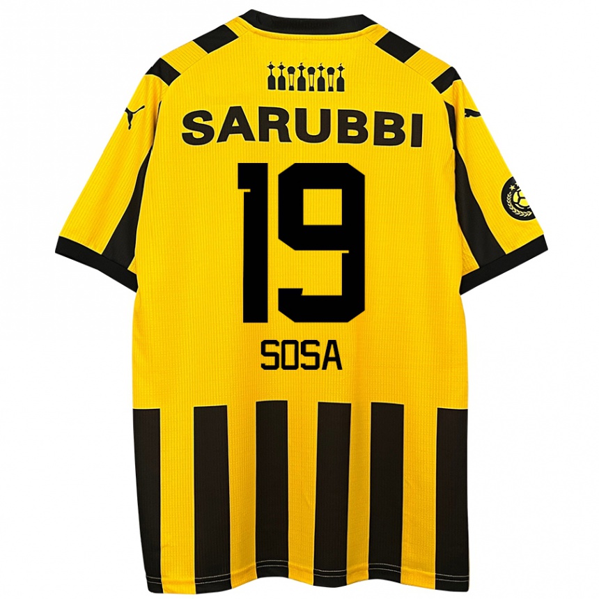 Gyermek Labdarúgás Diego Sosa #19 Sárga Fekete Hazai Jersey 2024/25 Mez Póló Ing