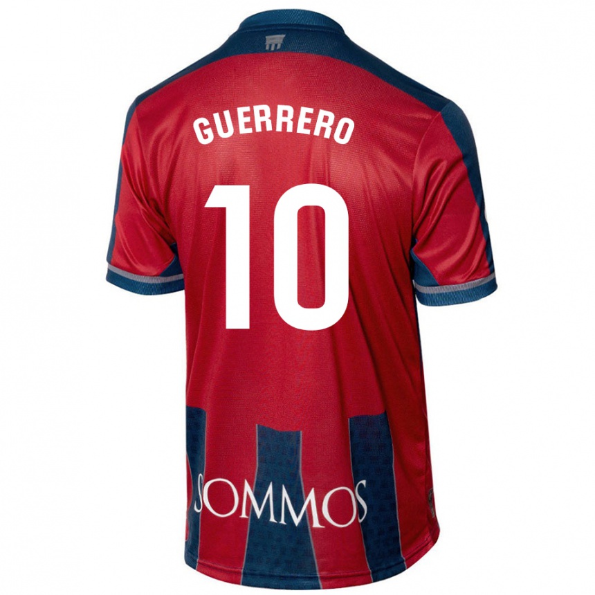 Gyermek Labdarúgás Fernando Guerrero #10 Piros Kék Hazai Jersey 2024/25 Mez Póló Ing