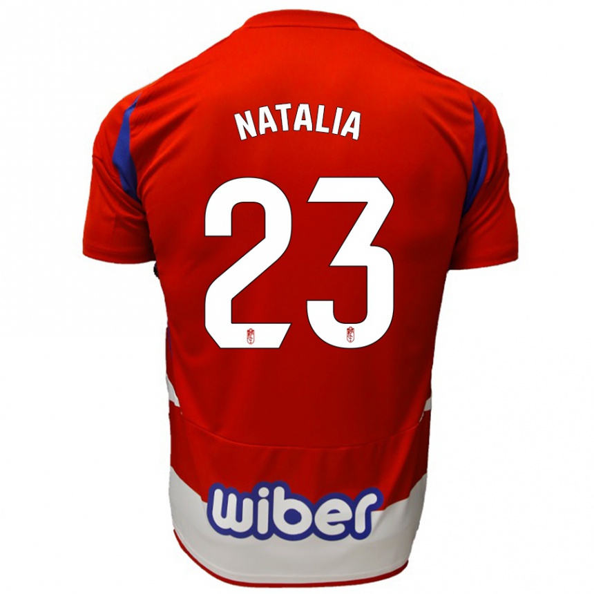 Gyermek Labdarúgás Natalia #23 Piros Fehér Kék Hazai Jersey 2024/25 Mez Póló Ing