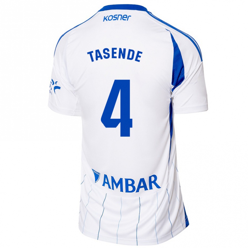 Gyermek Labdarúgás Dani Tasende #4 Piros Fehér Hazai Jersey 2024/25 Mez Póló Ing