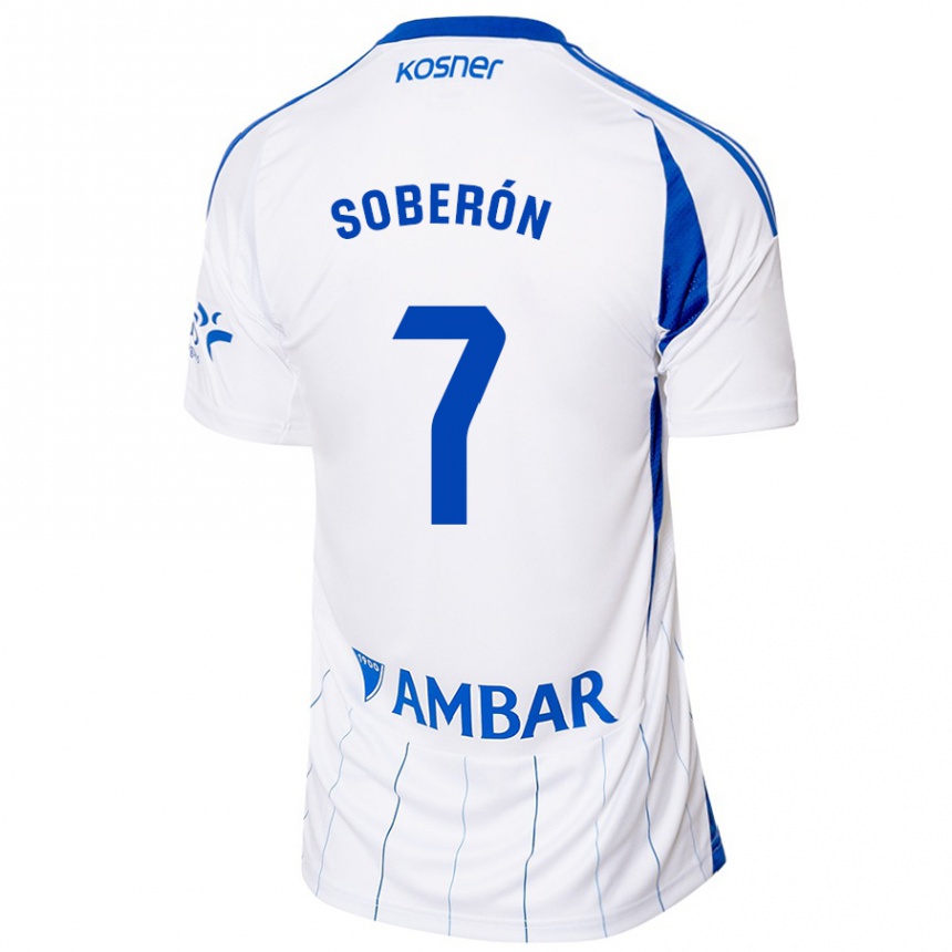 Gyermek Labdarúgás Mario Soberón #7 Piros Fehér Hazai Jersey 2024/25 Mez Póló Ing