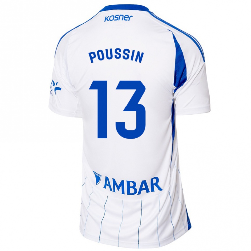 Gyermek Labdarúgás Gaëtan Poussin #13 Piros Fehér Hazai Jersey 2024/25 Mez Póló Ing