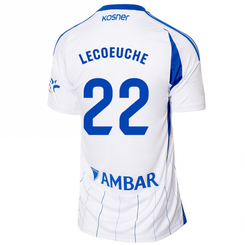 Gyermek Labdarúgás Quentin Lecoeuche #22 Piros Fehér Hazai Jersey 2024/25 Mez Póló Ing