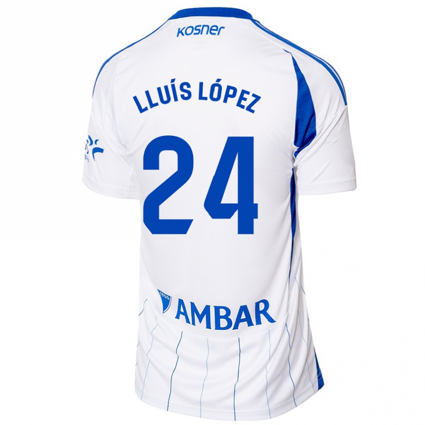 Gyermek Labdarúgás Lluís López #24 Piros Fehér Hazai Jersey 2024/25 Mez Póló Ing