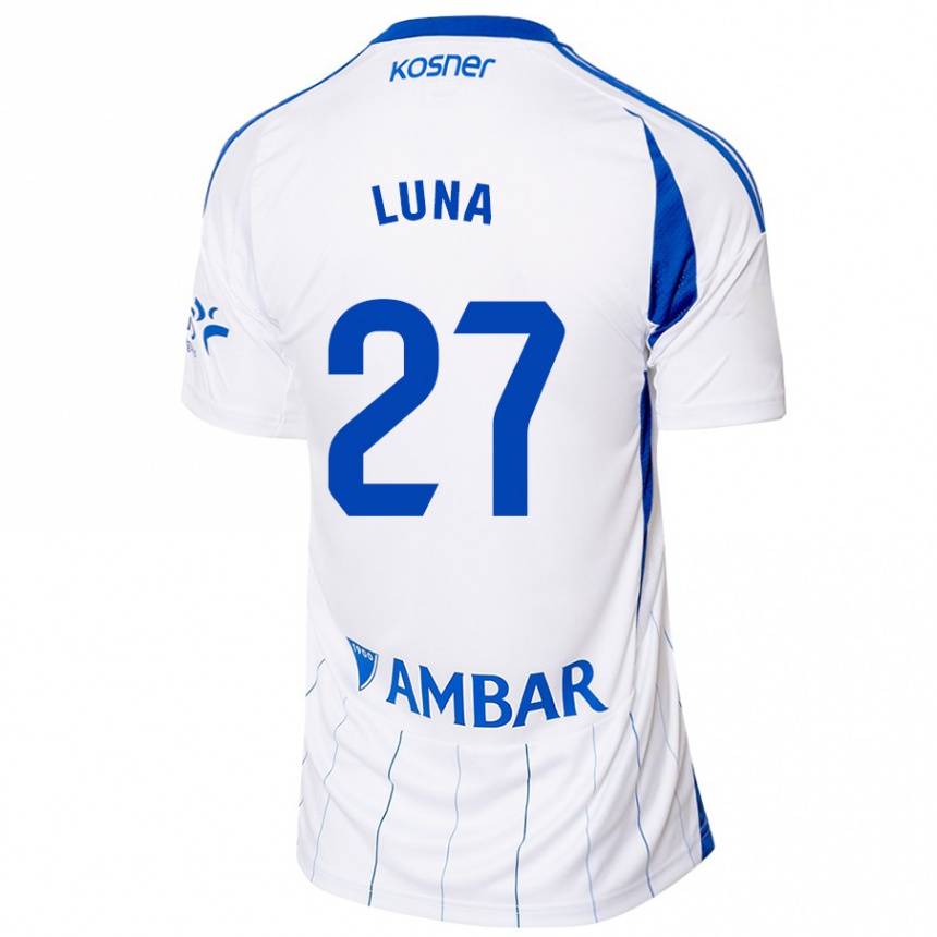 Gyermek Labdarúgás Marcos Luna #27 Piros Fehér Hazai Jersey 2024/25 Mez Póló Ing