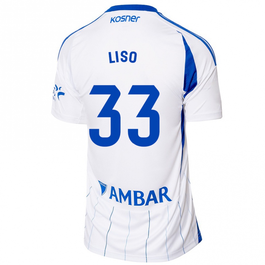 Gyermek Labdarúgás Adrián Liso #33 Piros Fehér Hazai Jersey 2024/25 Mez Póló Ing