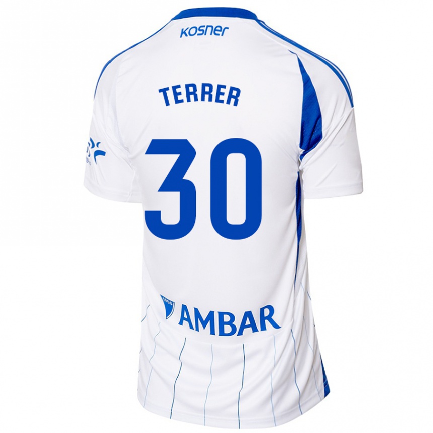 Gyermek Labdarúgás Lucas Terrer #30 Piros Fehér Hazai Jersey 2024/25 Mez Póló Ing