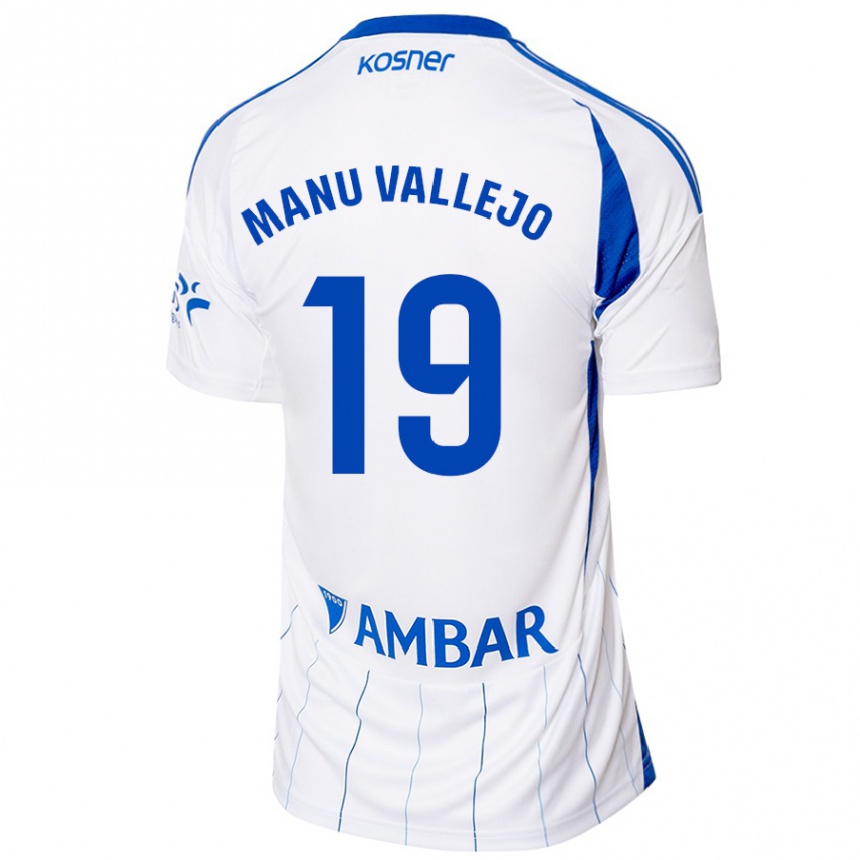 Gyermek Labdarúgás Manu Vallejo #19 Piros Fehér Hazai Jersey 2024/25 Mez Póló Ing