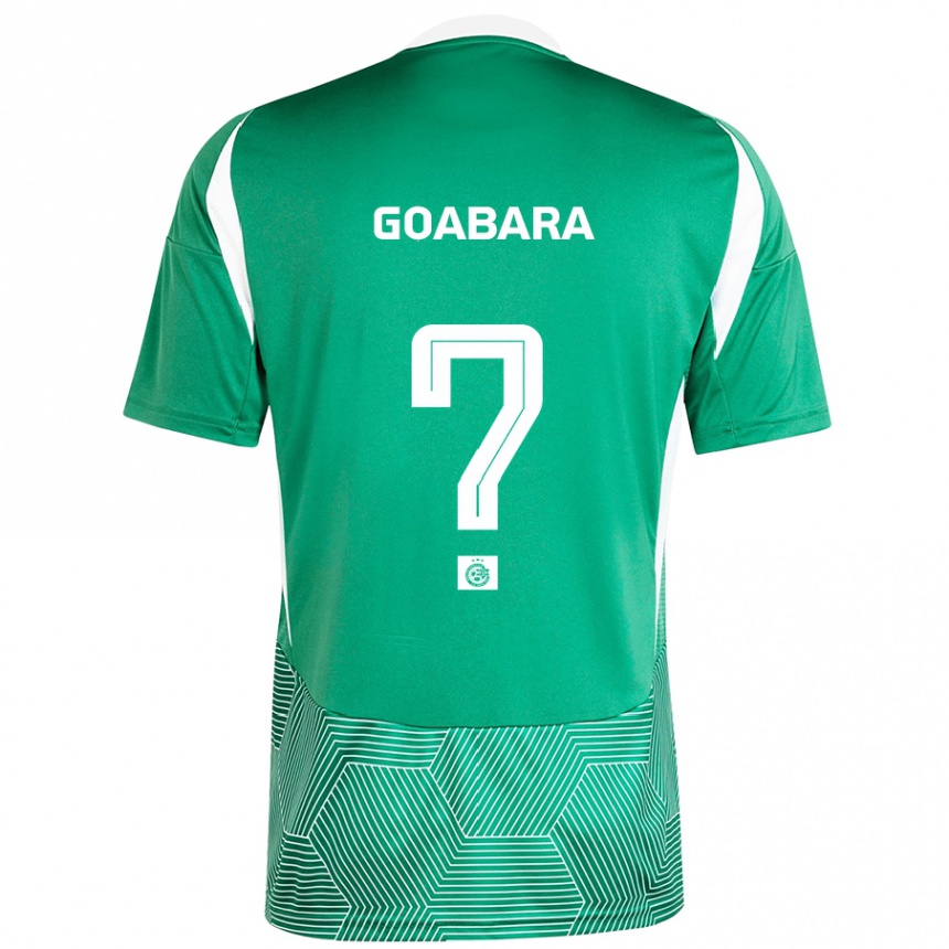 Gyermek Labdarúgás Ibrahim Goabara #0 Zöld Fehér Hazai Jersey 2024/25 Mez Póló Ing