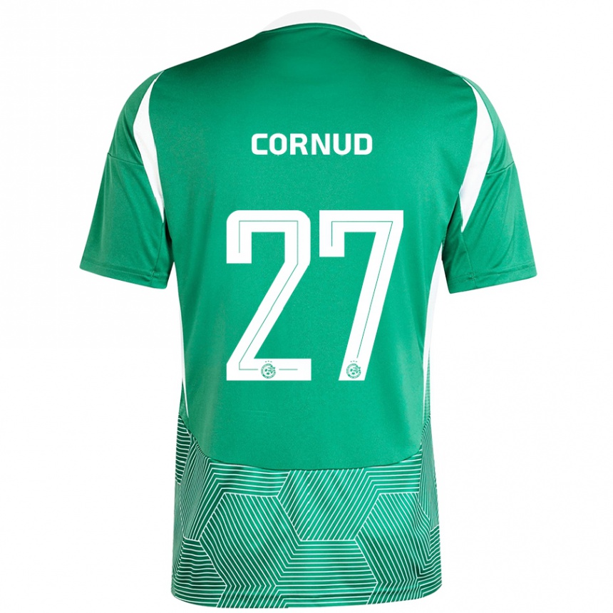 Gyermek Labdarúgás Pierre Cornud #27 Zöld Fehér Hazai Jersey 2024/25 Mez Póló Ing