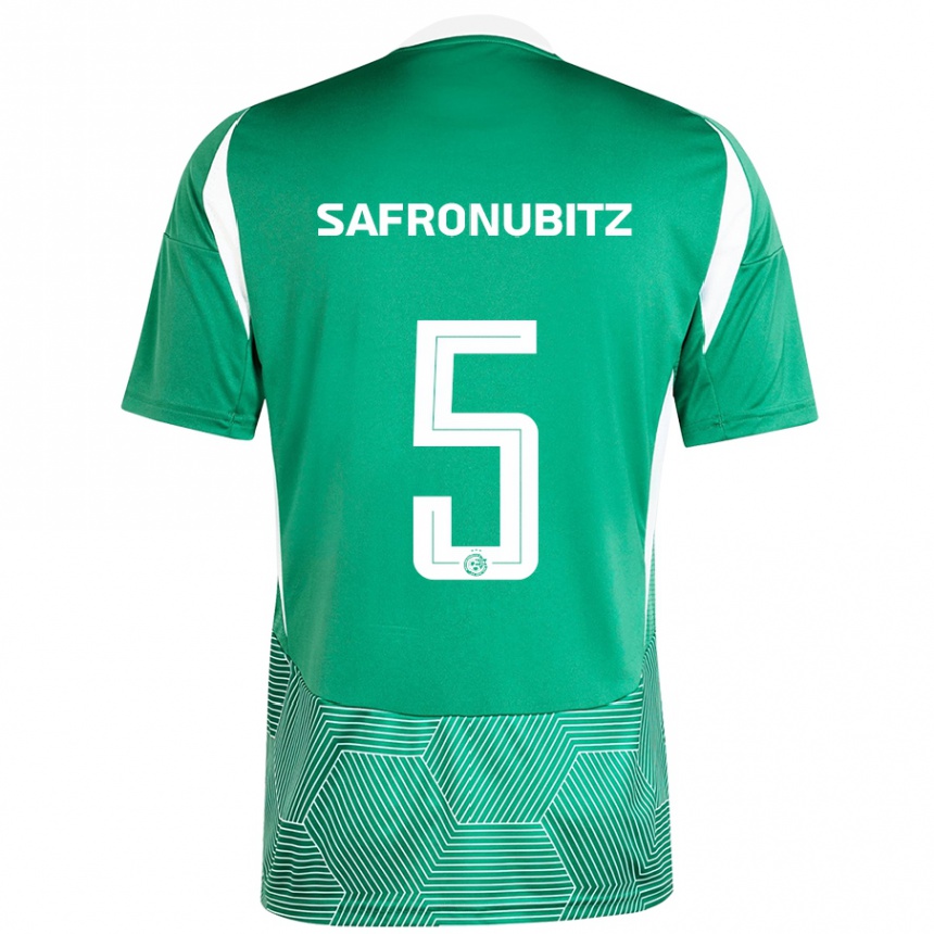 Gyermek Labdarúgás Dan Safronubitz #5 Zöld Fehér Hazai Jersey 2024/25 Mez Póló Ing