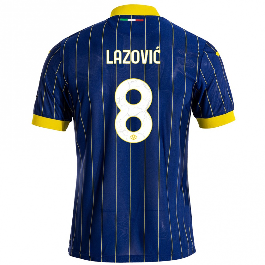 Gyermek Labdarúgás Darko Lazović #8 Kék Sárga Hazai Jersey 2024/25 Mez Póló Ing