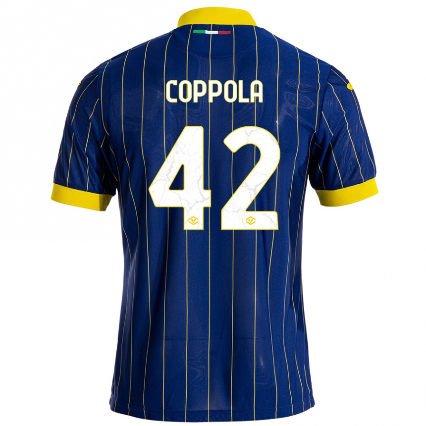 Gyermek Labdarúgás Diego Coppola #42 Kék Sárga Hazai Jersey 2024/25 Mez Póló Ing