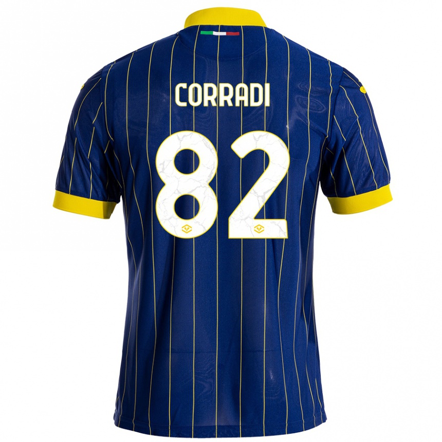 Gyermek Labdarúgás Christian Corradi #82 Kék Sárga Hazai Jersey 2024/25 Mez Póló Ing