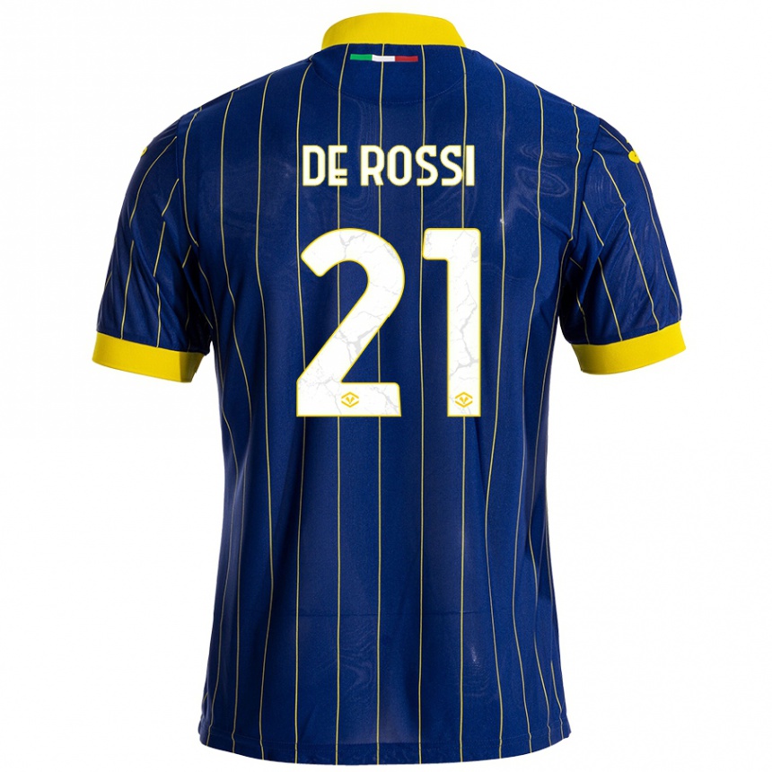 Gyermek Labdarúgás Michele De Rossi #21 Kék Sárga Hazai Jersey 2024/25 Mez Póló Ing