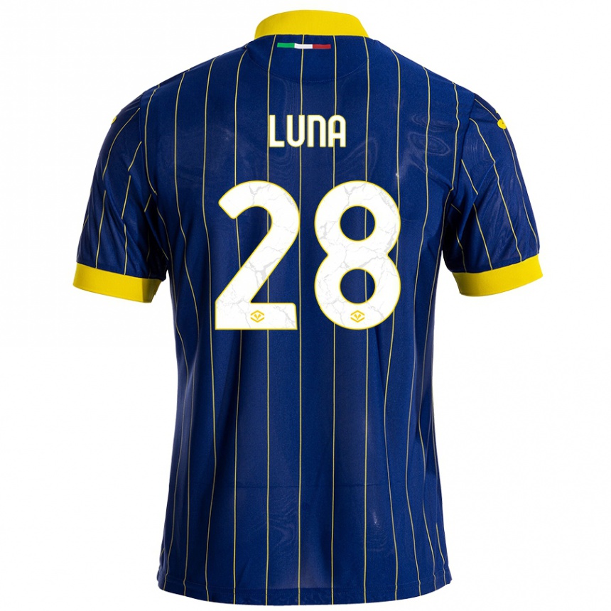 Gyermek Labdarúgás Agustín Luna #28 Kék Sárga Hazai Jersey 2024/25 Mez Póló Ing