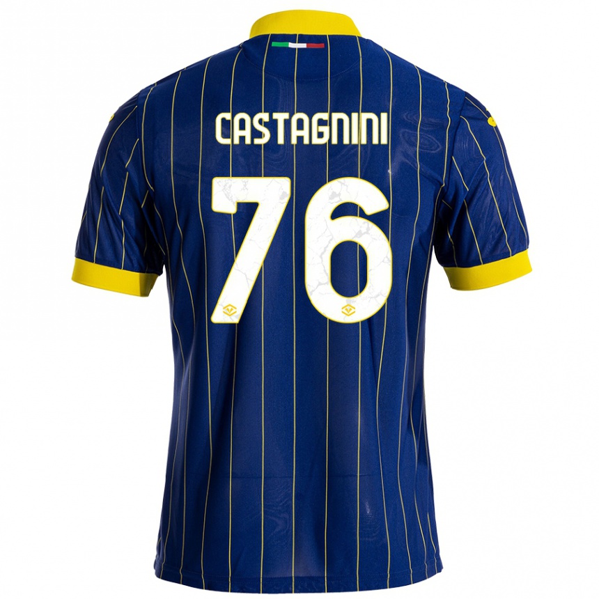 Gyermek Labdarúgás Mirko Castagnini #76 Kék Sárga Hazai Jersey 2024/25 Mez Póló Ing