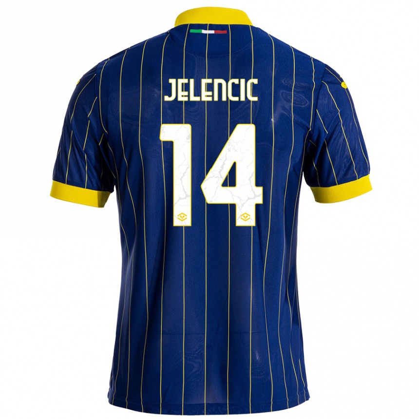 Gyermek Labdarúgás Ana Jelencic #14 Kék Sárga Hazai Jersey 2024/25 Mez Póló Ing