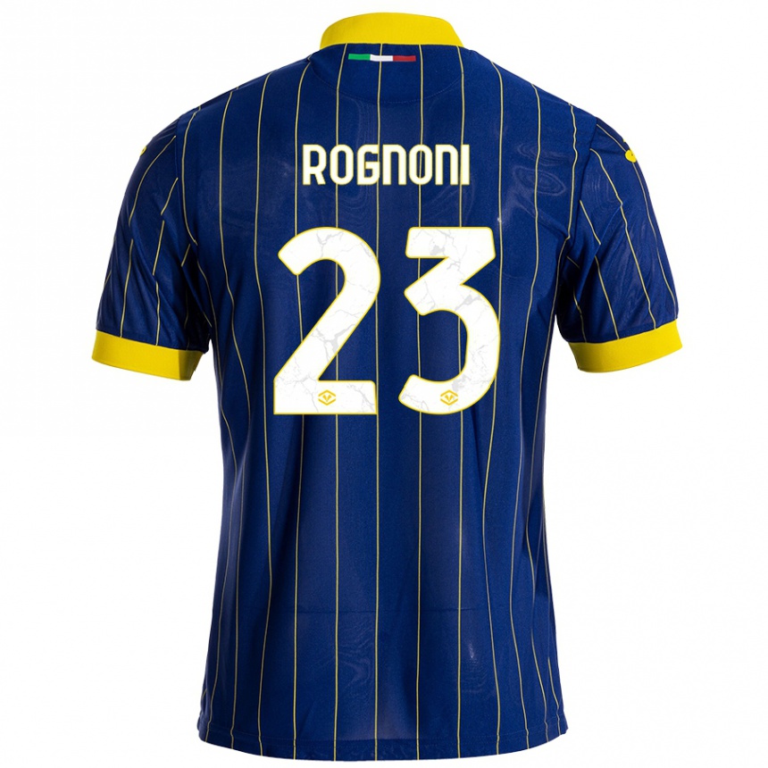 Gyermek Labdarúgás Alessia Rognoni #23 Kék Sárga Hazai Jersey 2024/25 Mez Póló Ing