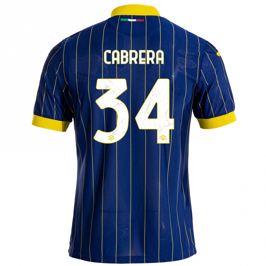 Gyermek Labdarúgás Ilena Cabrera #34 Kék Sárga Hazai Jersey 2024/25 Mez Póló Ing