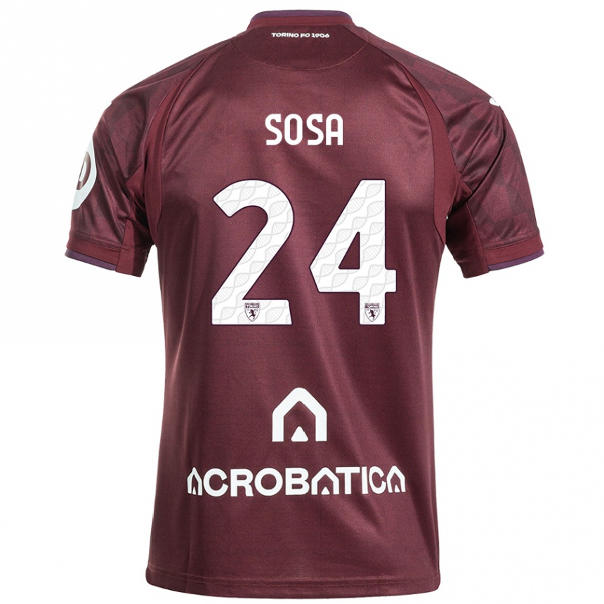 Gyermek Labdarúgás Borna Sosa #24 Barna Fehér Hazai Jersey 2024/25 Mez Póló Ing