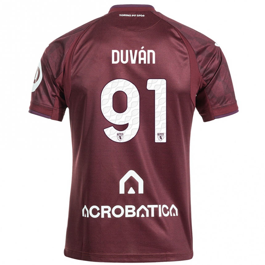 Gyermek Labdarúgás Duván Zapata #91 Barna Fehér Hazai Jersey 2024/25 Mez Póló Ing